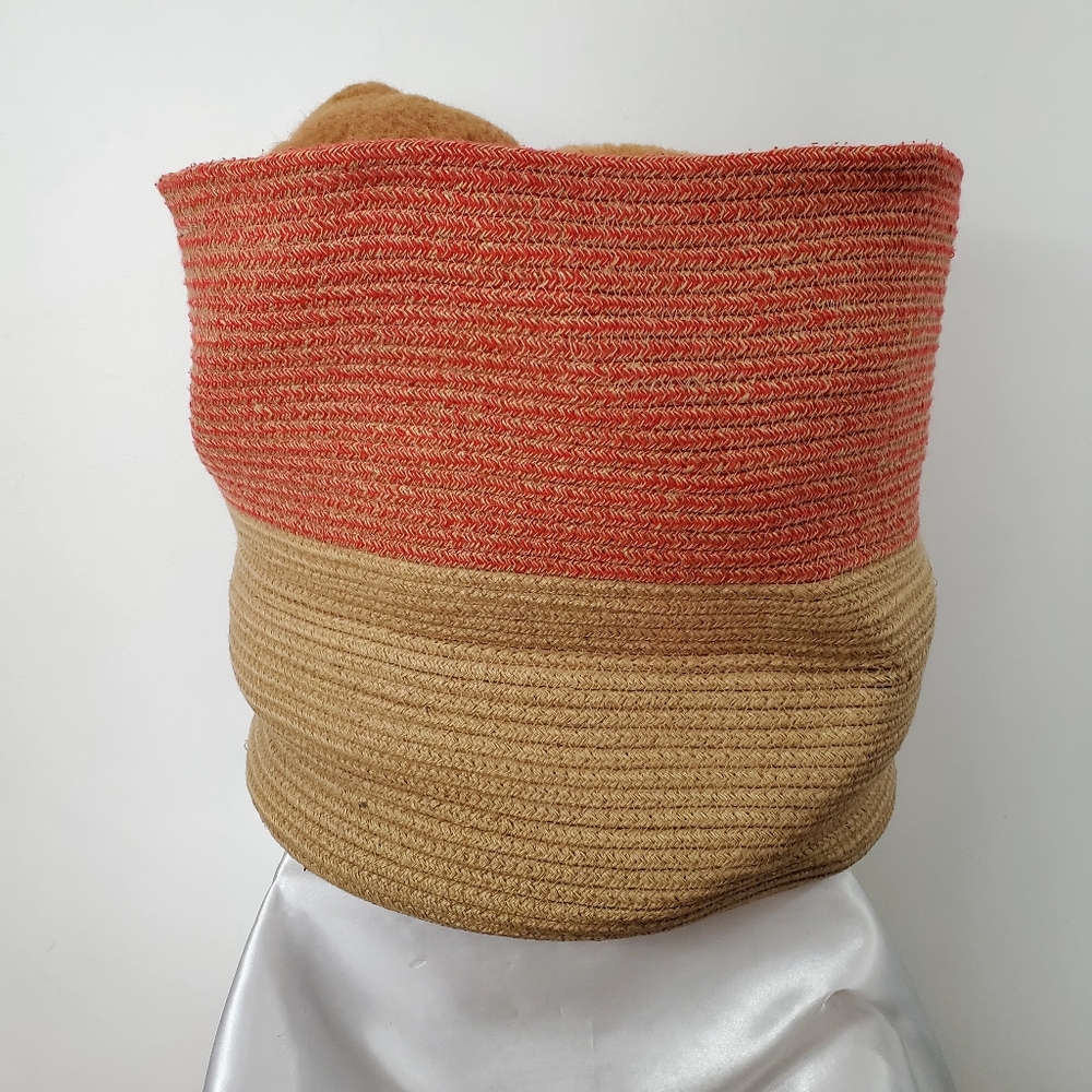 Woven Storage Basket for Blankets and Pillows – Decorative Natural Rope Laundry